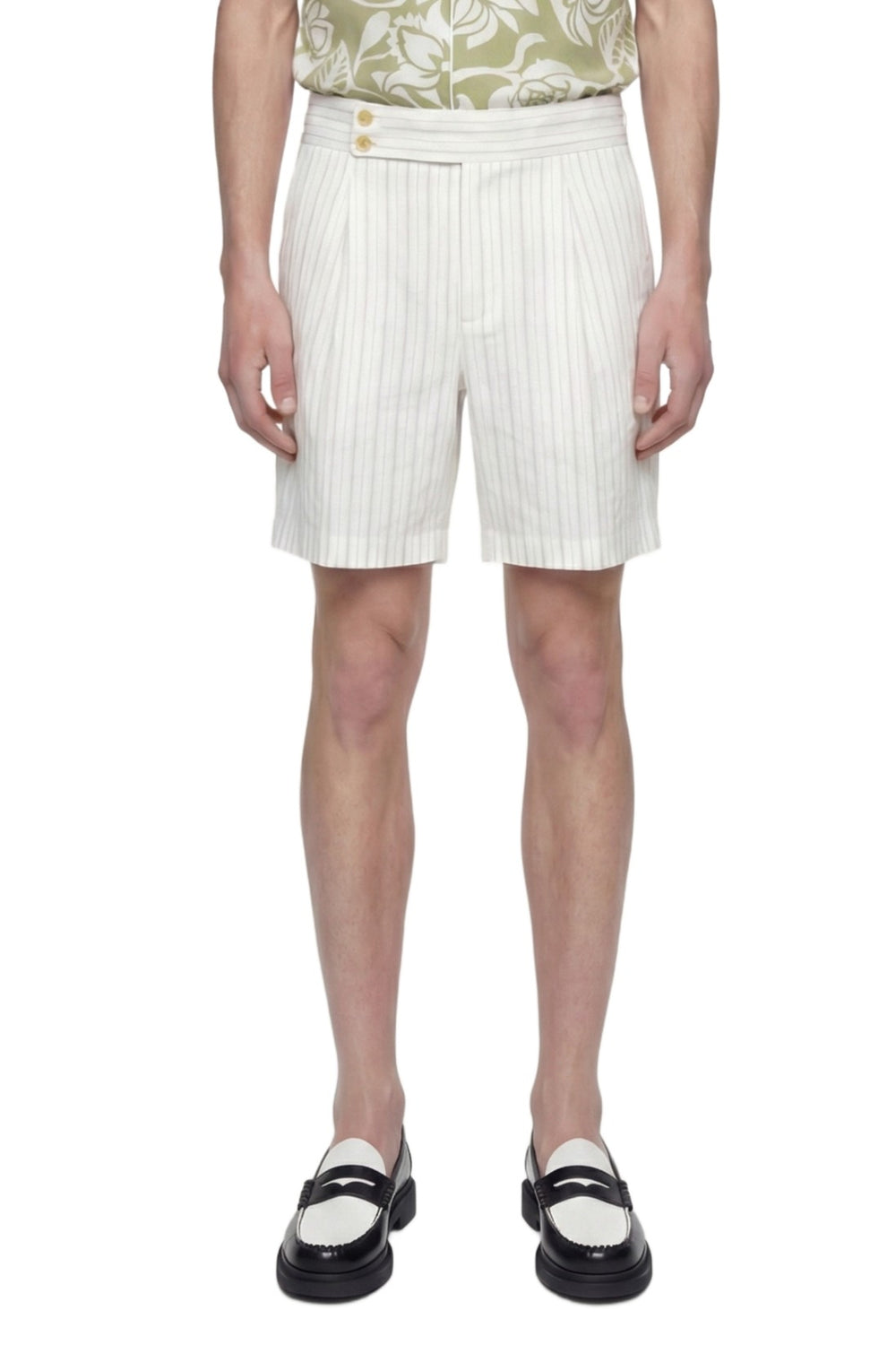 HED MAYNER Pinstriped Wool Shorts man