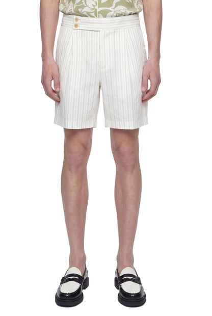 Pinstriped Wool Shorts