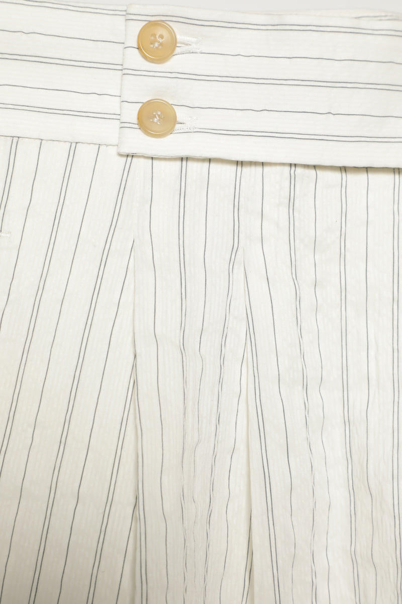 Pinstriped Wool Shorts