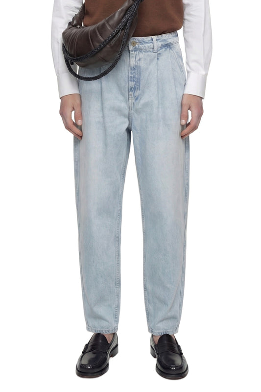 Pleated Denim Pants