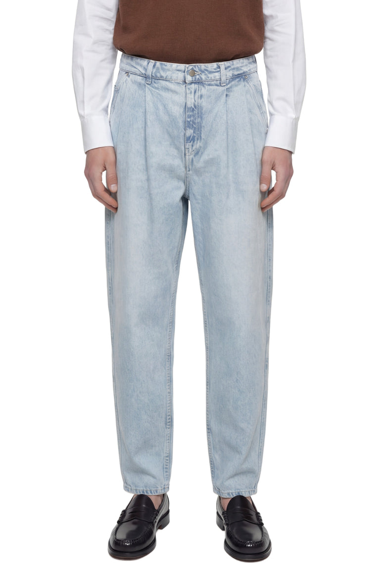Pleated Denim Pants