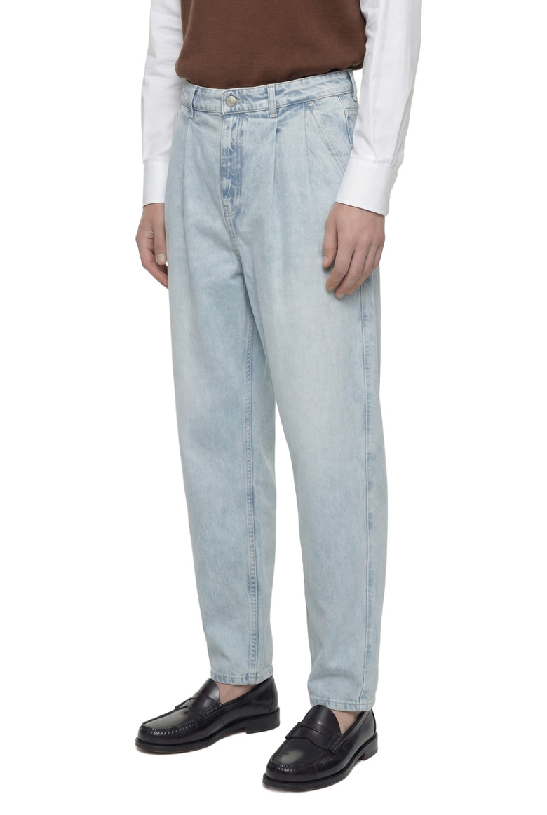 Pleated Denim Pants