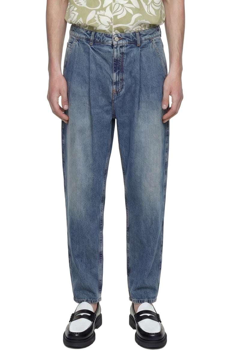 Pleated Denim Pants