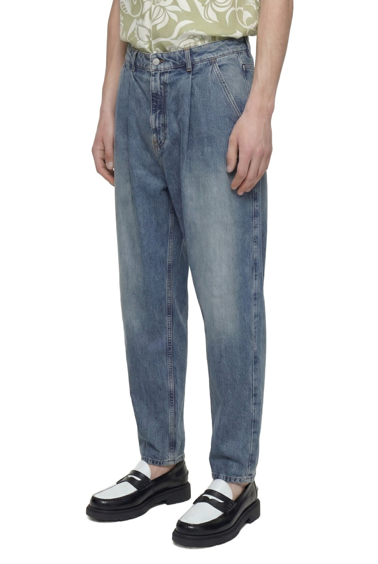 Pleated Denim Pants