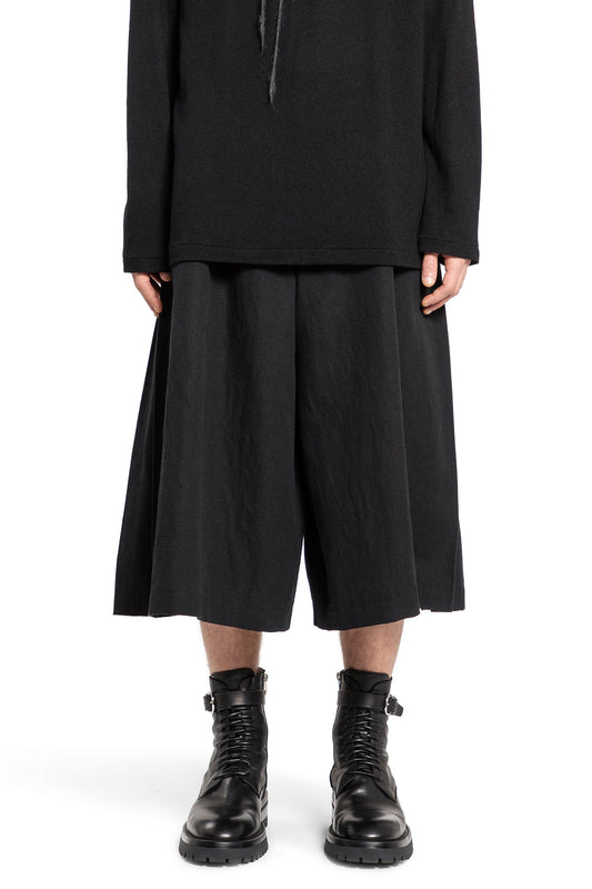 YOHJI YAMAMOTO MAN BLACK SHORTS & SKIRTS