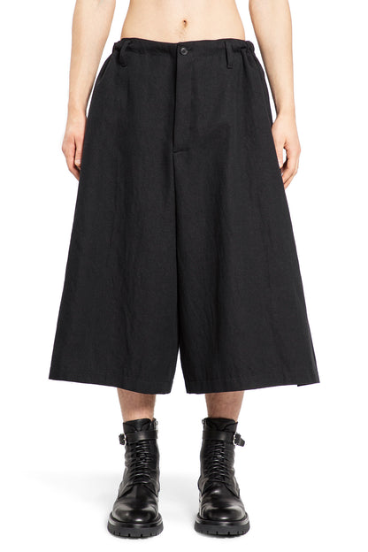 YOHJI YAMAMOTO MAN BLACK SHORTS & SKIRTS