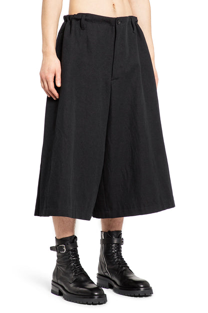 YOHJI YAMAMOTO MAN BLACK SHORTS & SKIRTS