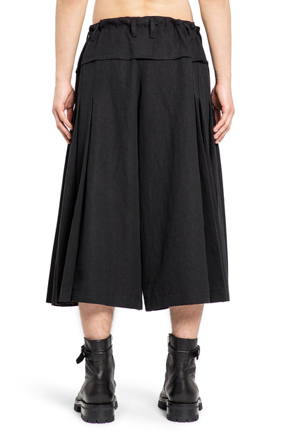 YOHJI YAMAMOTO MAN BLACK SHORTS & SKIRTS