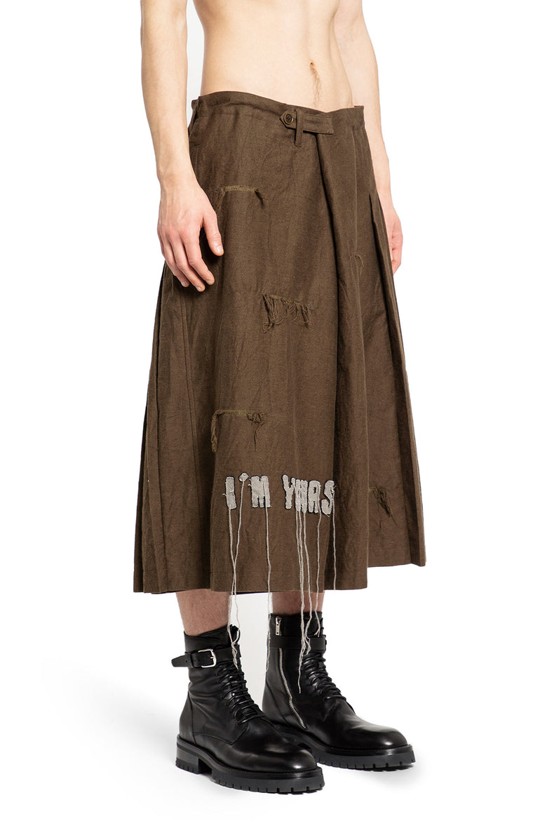 YOHJI YAMAMOTO MAN BROWN SHORTS & SKIRTS