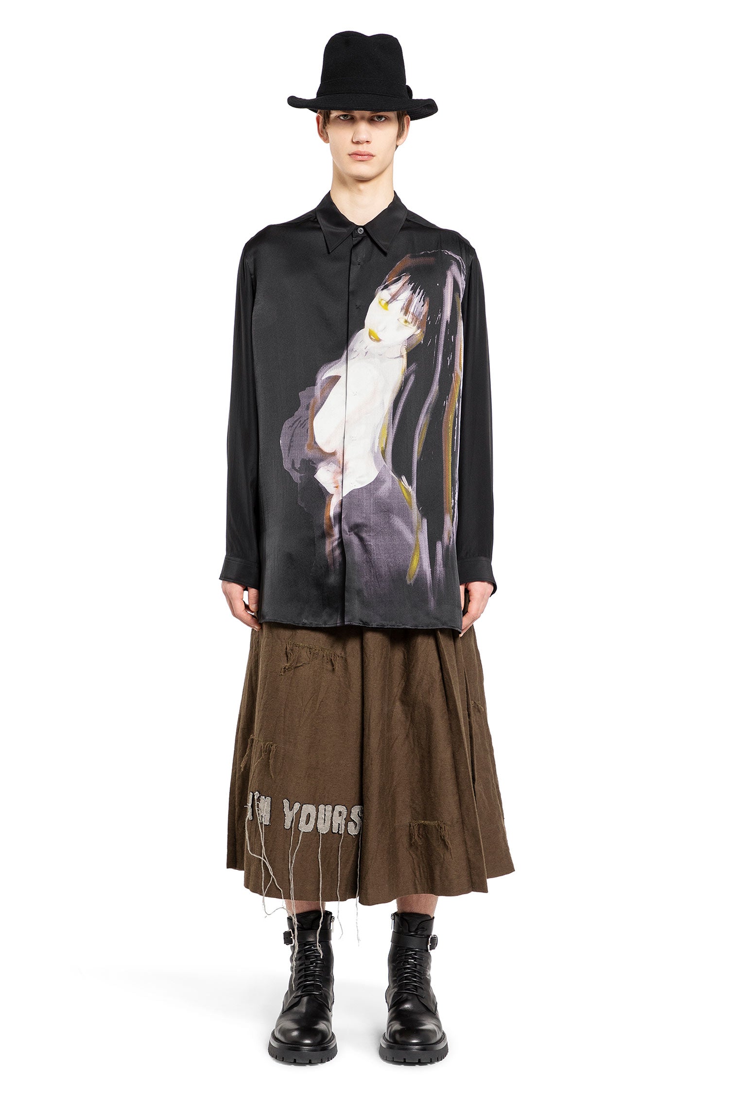 YOHJI YAMAMOTO MAN BROWN SHORTS & SKIRTS