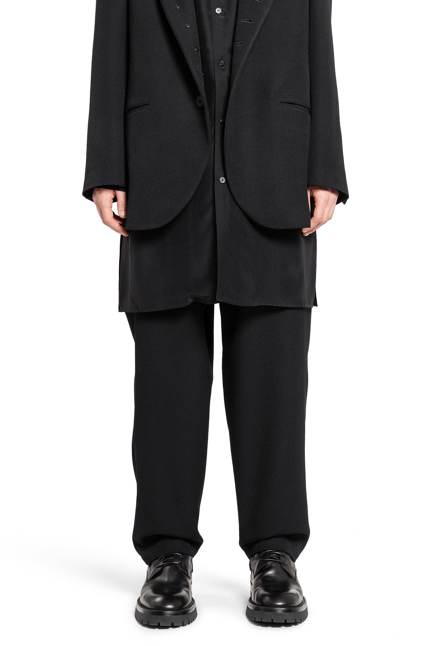 YOHJI YAMAMOTO MAN BLACK TROUSERS