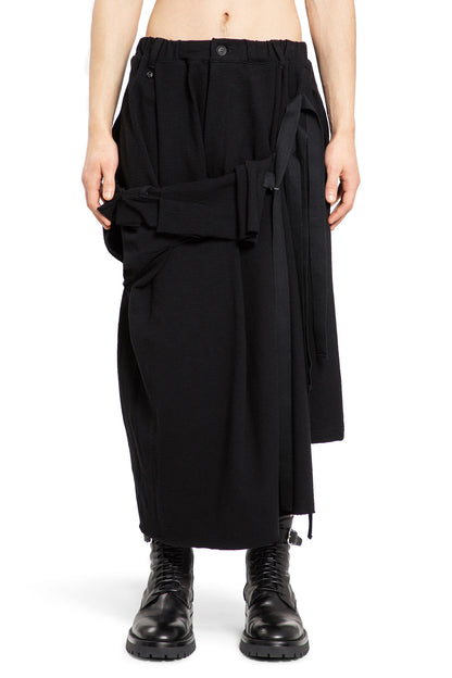 YOHJI YAMAMOTO MAN BLACK SHORTS & SKIRTS