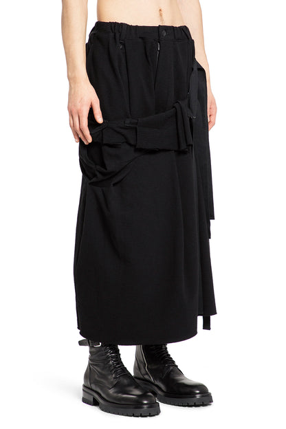 YOHJI YAMAMOTO MAN BLACK SHORTS & SKIRTS