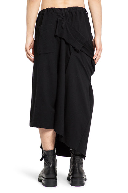 YOHJI YAMAMOTO MAN BLACK SHORTS & SKIRTS