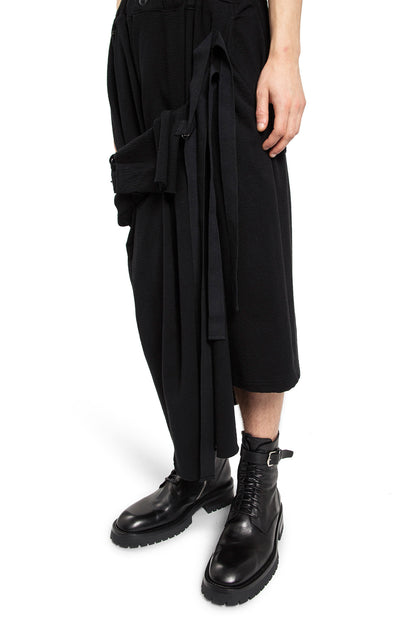 YOHJI YAMAMOTO MAN BLACK SHORTS & SKIRTS