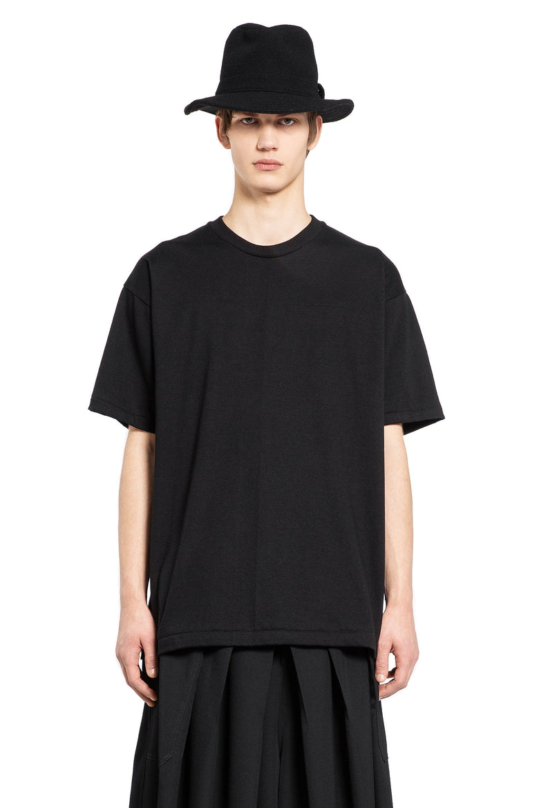 YOHJI YAMAMOTO MAN BLACK T-SHIRTS & TANK TOPS