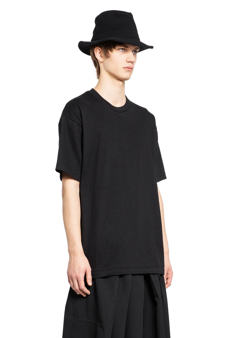 YOHJI YAMAMOTO MAN BLACK T-SHIRTS & TANK TOPS