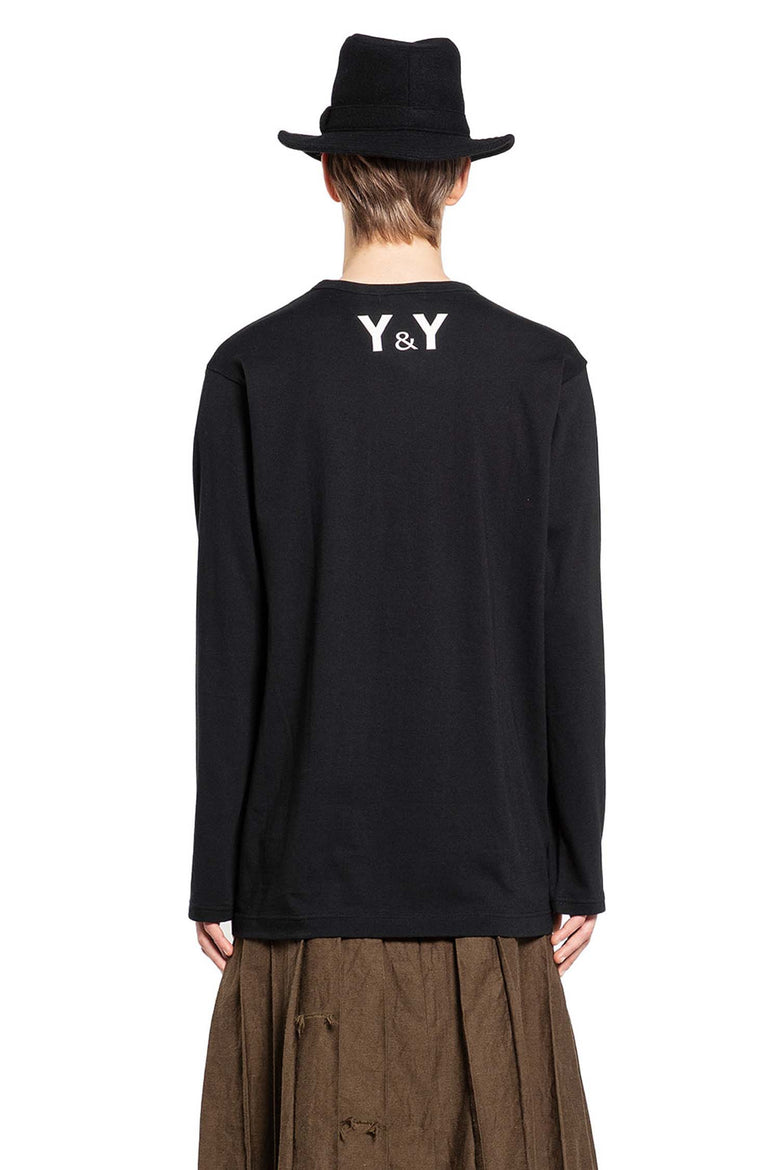 YOHJI YAMAMOTO MAN BLACK T-SHIRTS & TANK TOPS