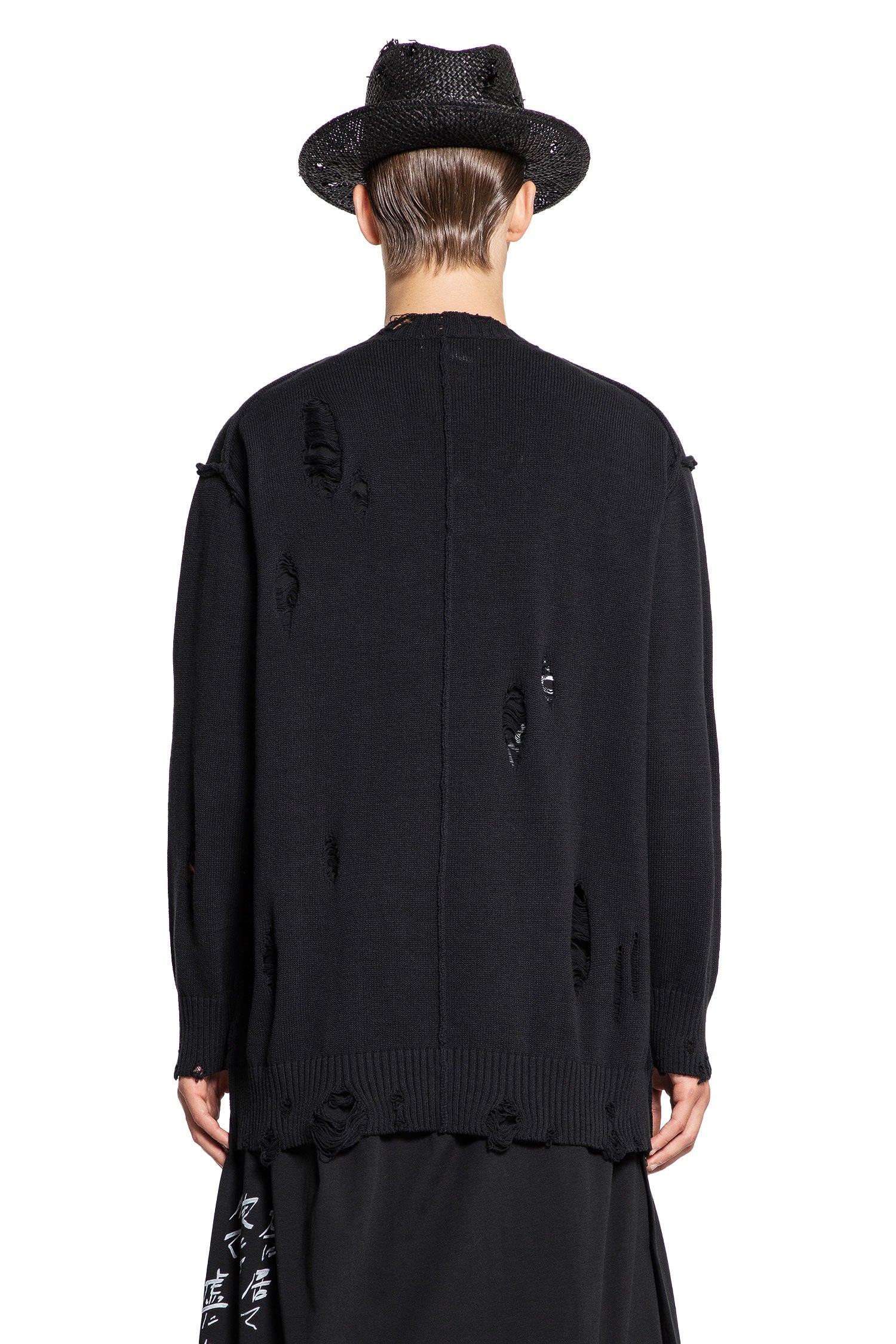 YOHJI YAMAMOTO MAN BLACK KNITWEAR