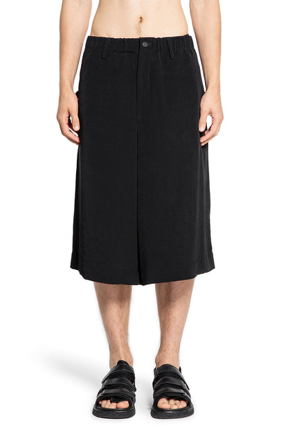 YOHJI YAMAMOTO MAN BLACK SHORTS & SKIRTS