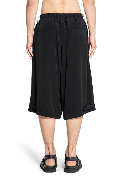 YOHJI YAMAMOTO MAN BLACK SHORTS & SKIRTS