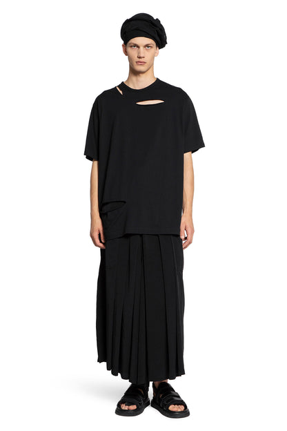 YOHJI YAMAMOTO MAN BLACK T-SHIRTS & TANK TOPS