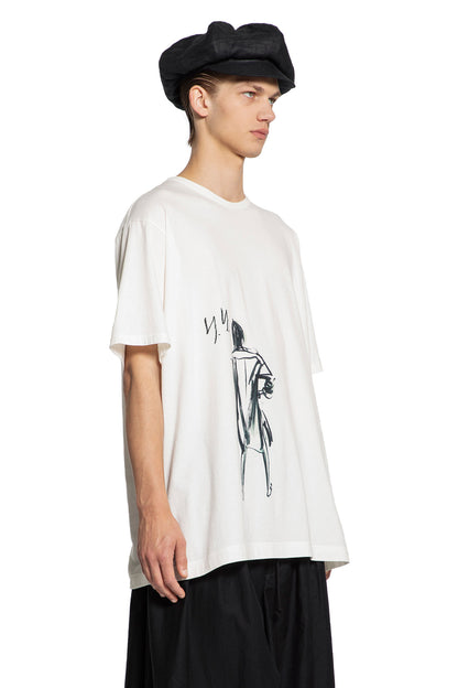 YOHJI YAMAMOTO MAN WHITE T-SHIRTS & TANK TOPS