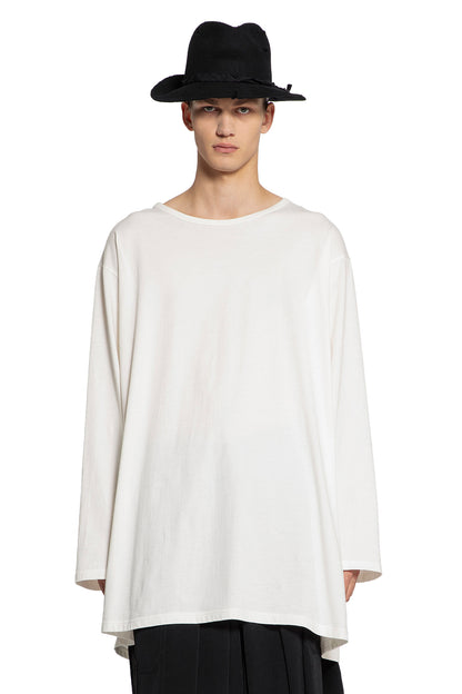 YOHJI YAMAMOTO MAN WHITE T-SHIRTS & TANK TOPS