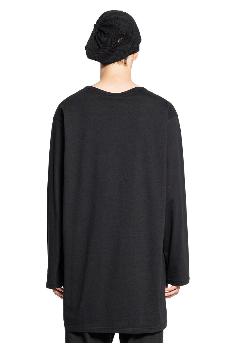 YOHJI YAMAMOTO MAN BLACK T-SHIRTS & TANK TOPS