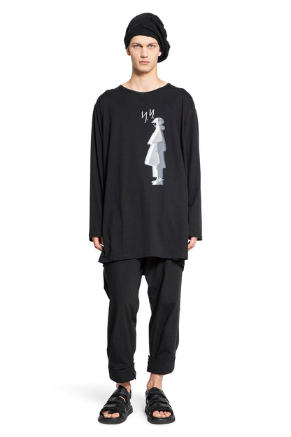 YOHJI YAMAMOTO MAN BLACK T-SHIRTS & TANK TOPS