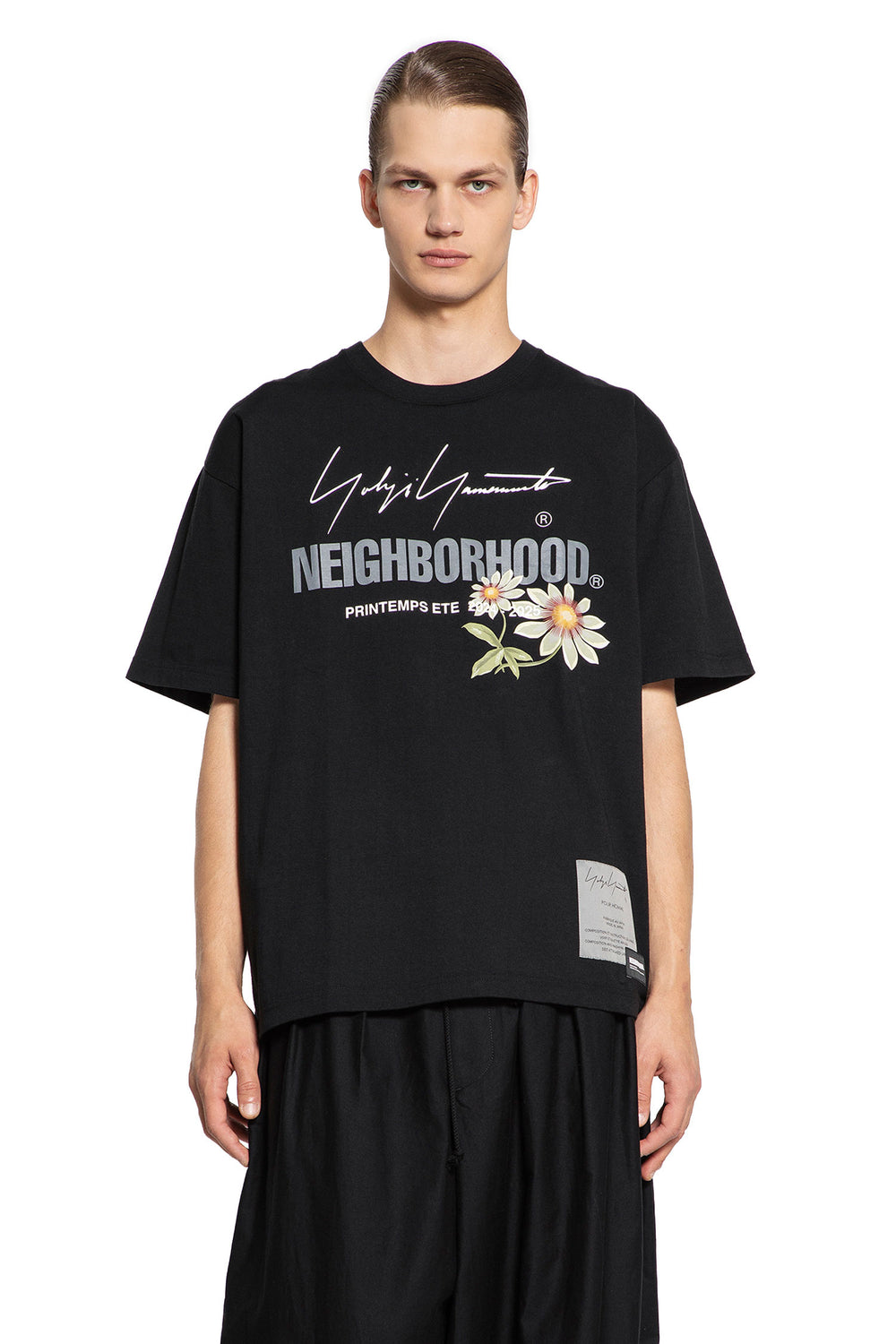 YOHJI YAMAMOTO MAN BLACK T-SHIRTS & TANK TOPS