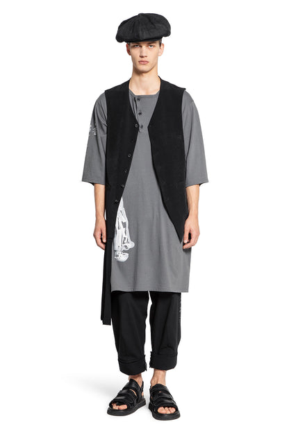 YOHJI YAMAMOTO MAN GREY T-SHIRTS & TANK TOPS