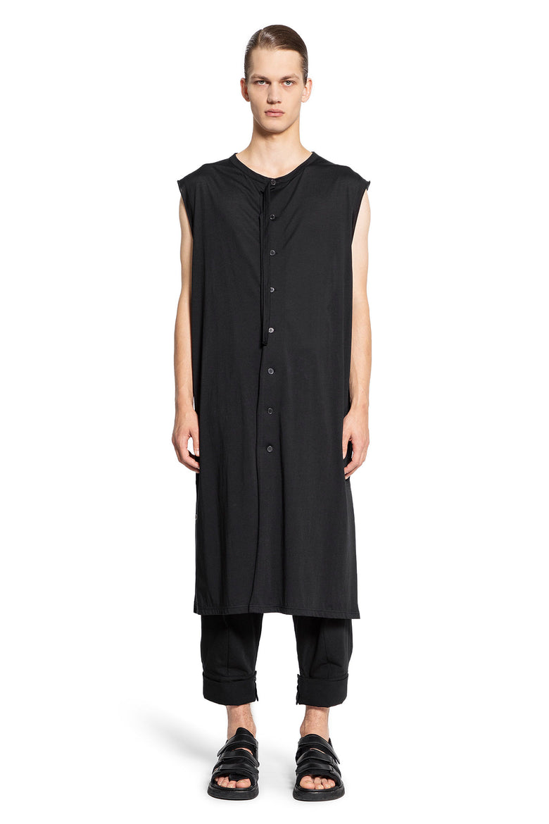 YOHJI YAMAMOTO MAN BLACK T-SHIRTS & TANK TOPS