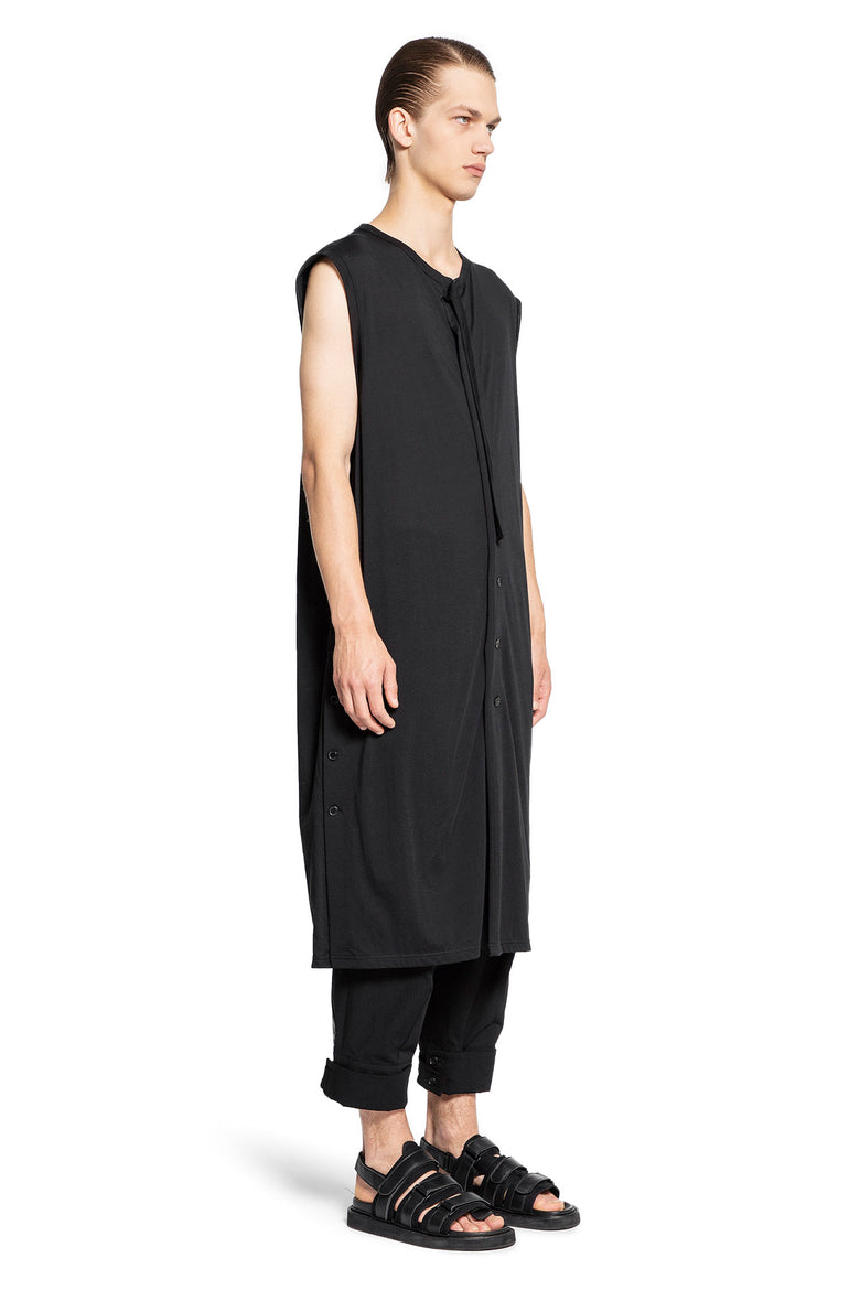 YOHJI YAMAMOTO MAN BLACK T-SHIRTS & TANK TOPS