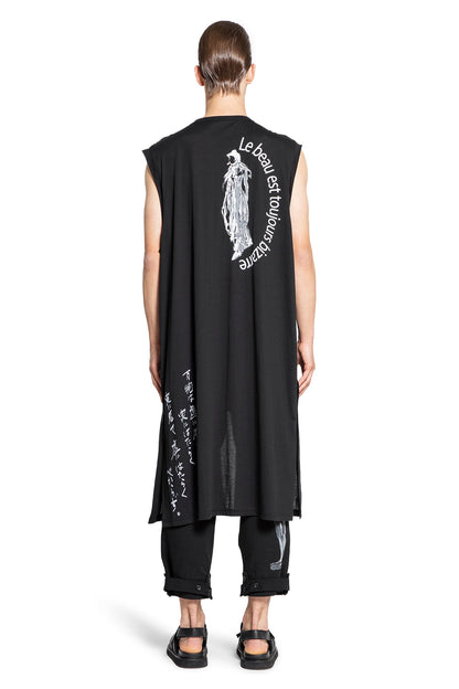 YOHJI YAMAMOTO MAN BLACK T-SHIRTS & TANK TOPS