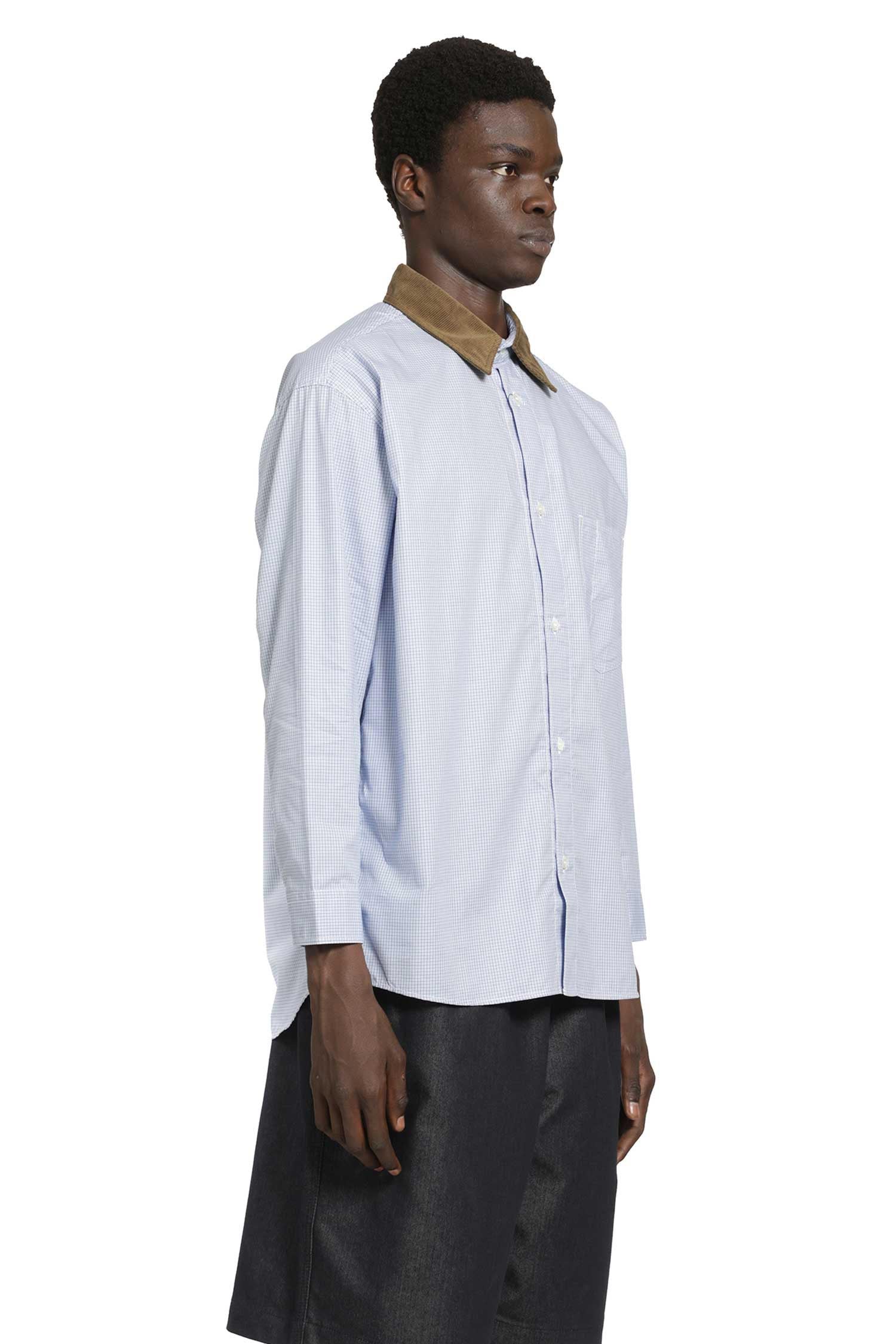 COMME DES GARCONS HOMME Check Shirt with Corduroy Collar man