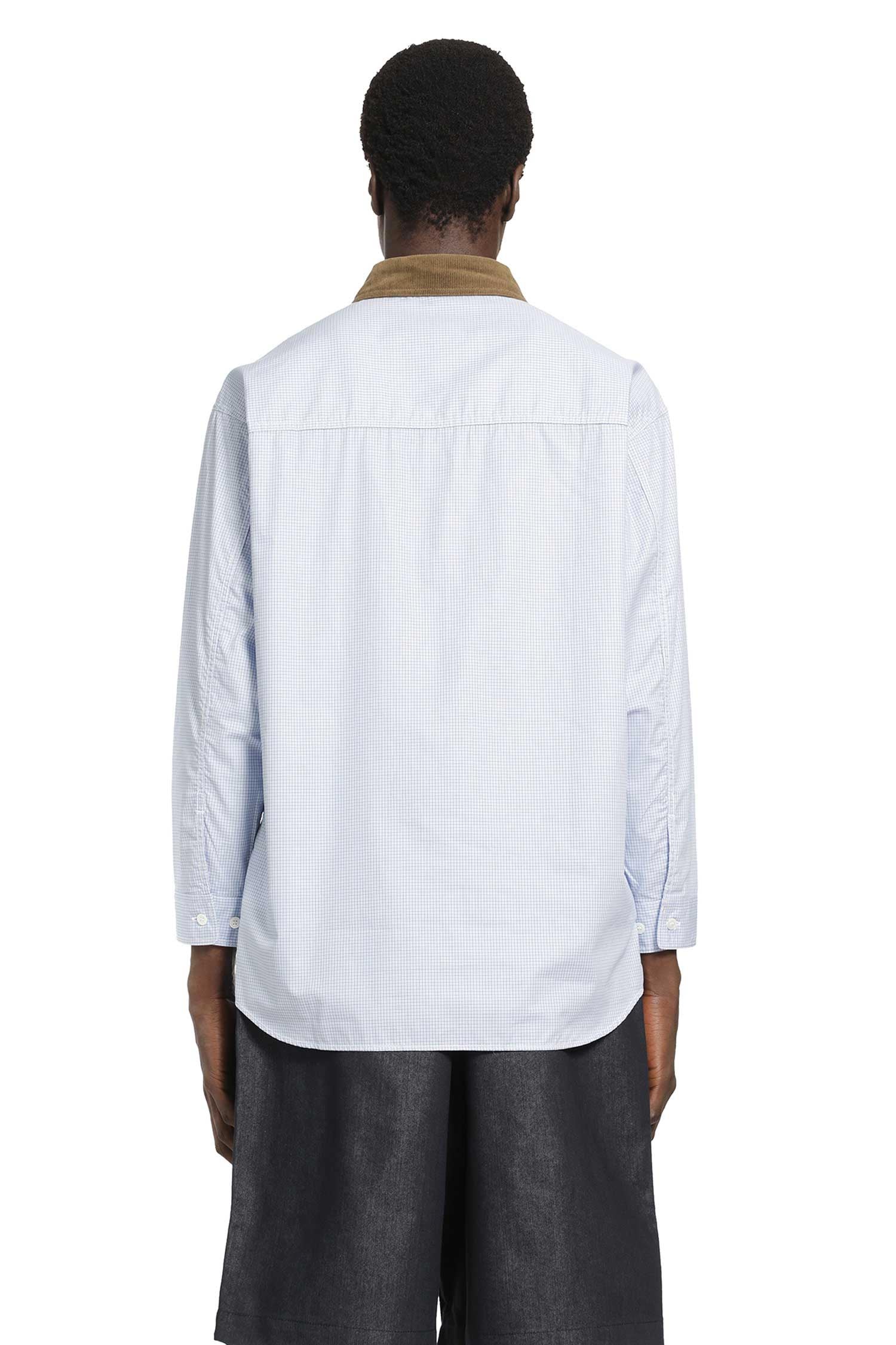 Check Shirt with Corduroy Collar
