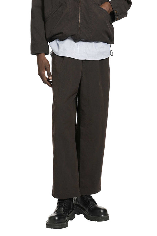 Pleated Cotton Canvas Trousers
