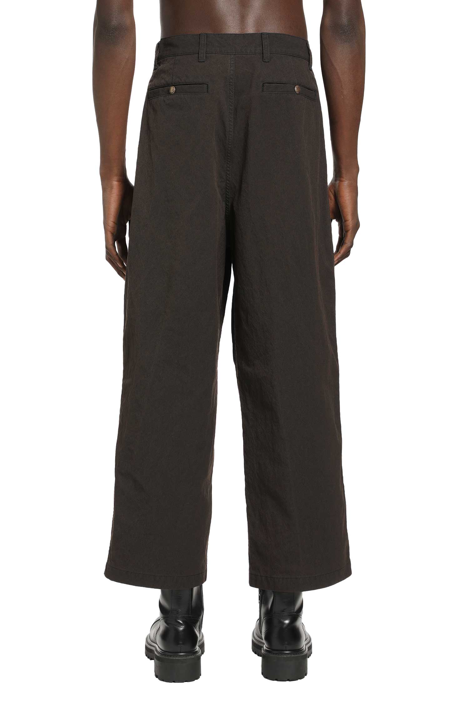 Pleated Cotton Canvas Trousers