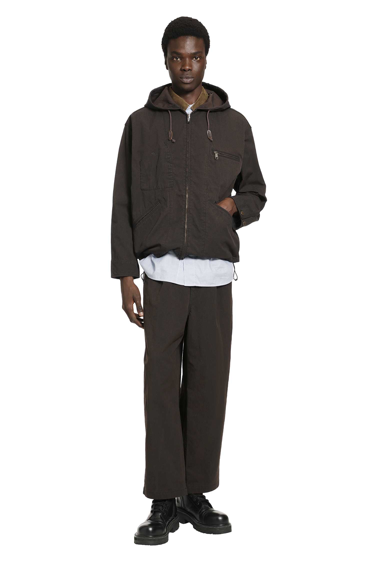Pleated Cotton Canvas Trousers