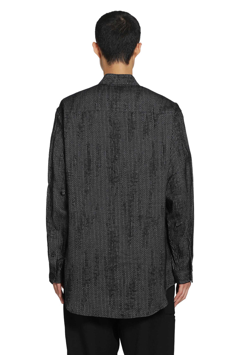 YOHJI YAMAMOTO Stripe Stand Collar Blouse man