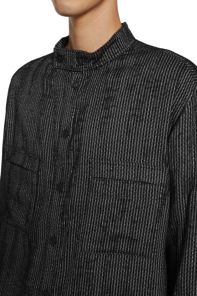 YOHJI YAMAMOTO Stripe Stand Collar Blouse man