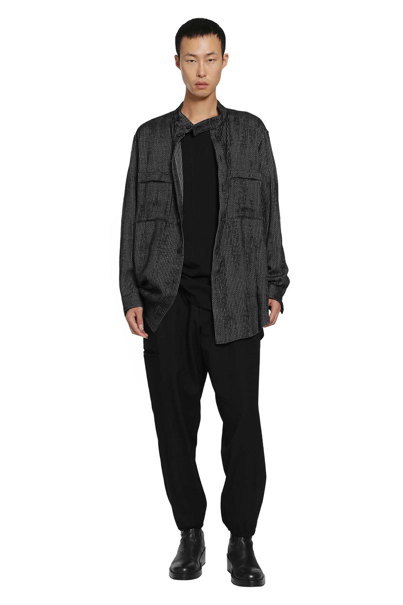 YOHJI YAMAMOTO Stripe Stand Collar Blouse man