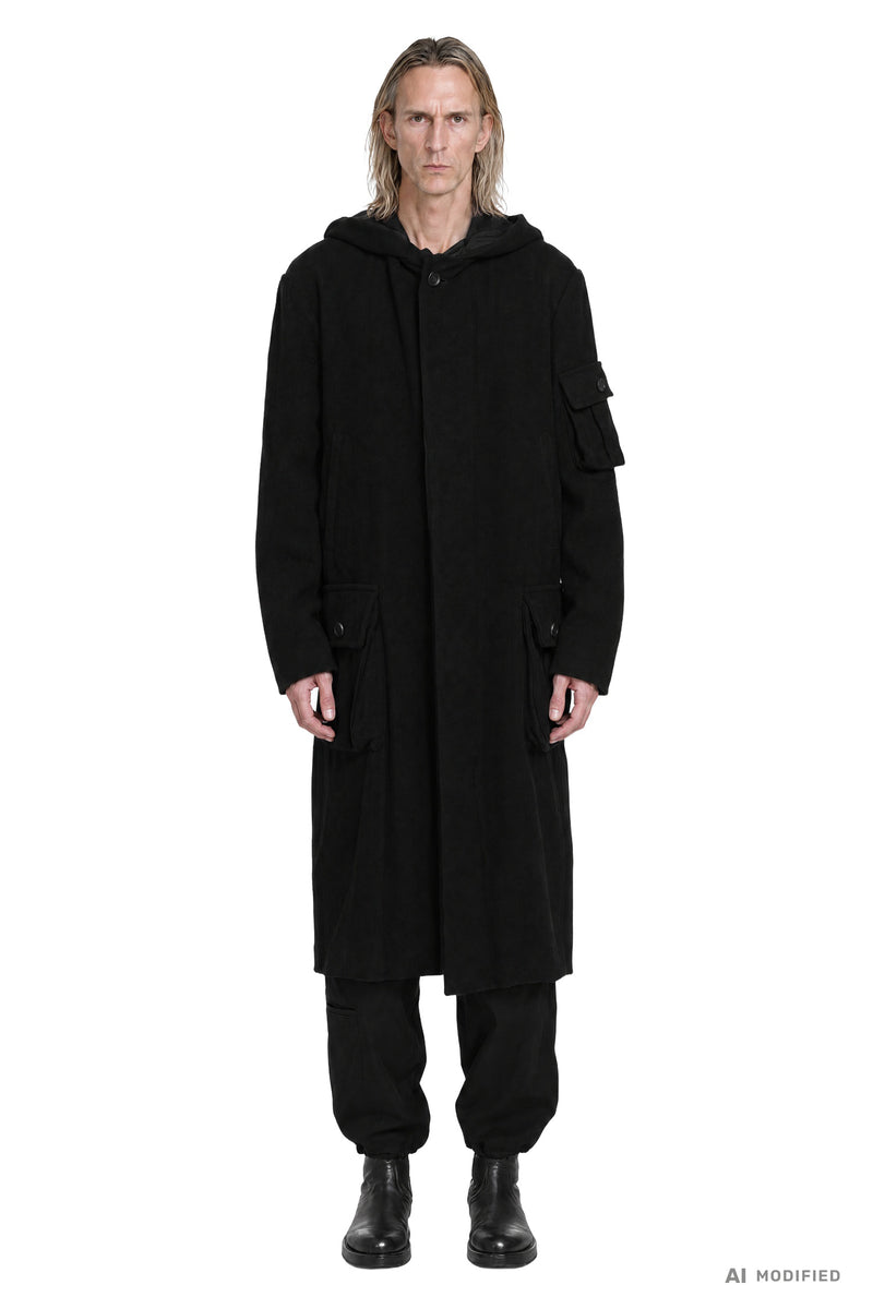 YOHJI YAMAMOTO 3-Pocket Hooded Coat man