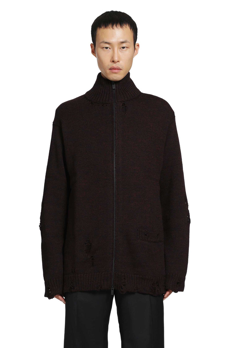YOHJI YAMAMOTO High-Neck Zip Cardigan man