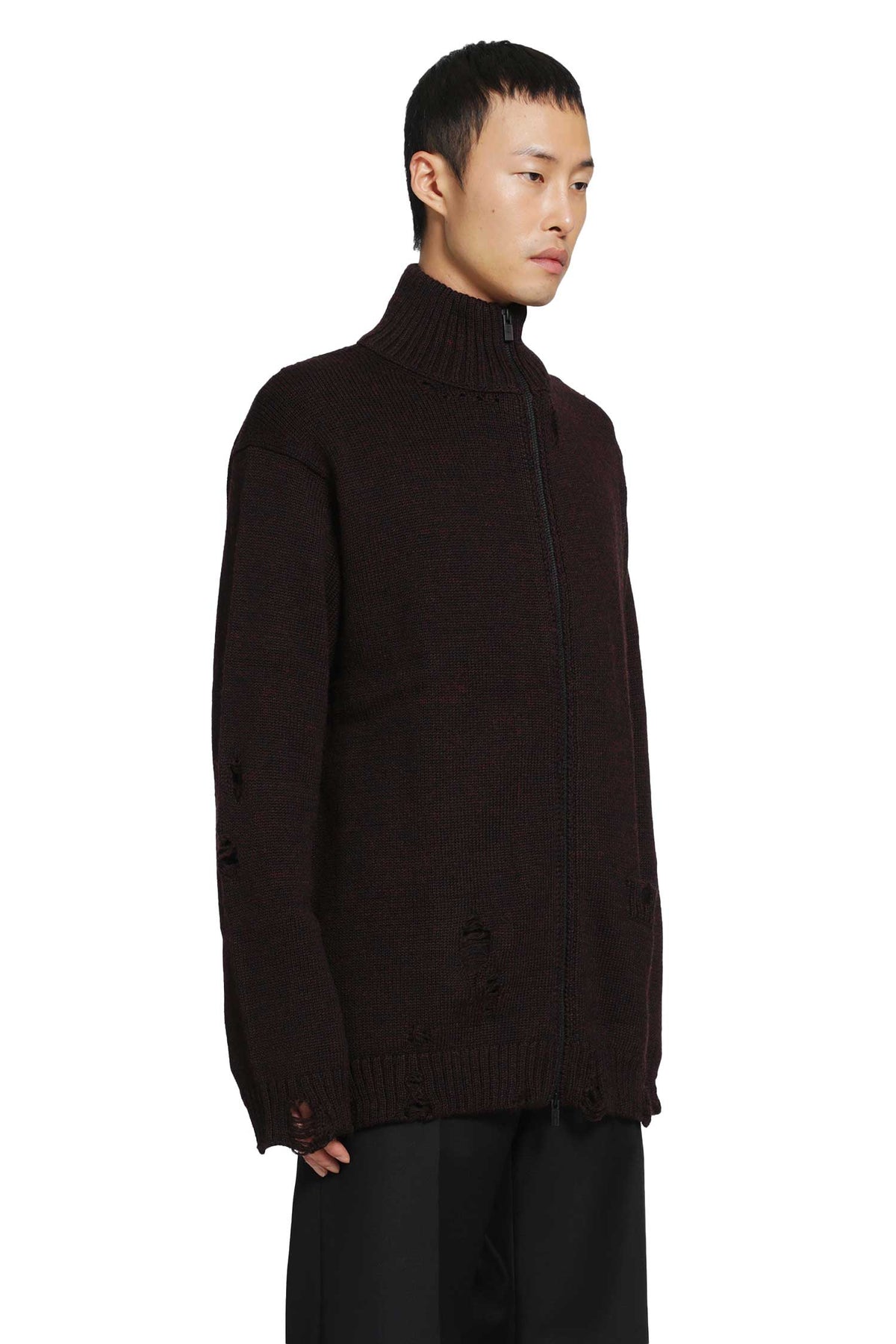 High-Neck Zip Cardigan