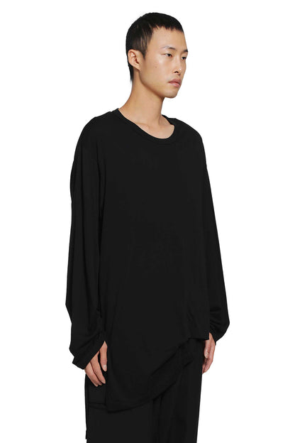 Asymmetric Hem Long Sleeve Tee