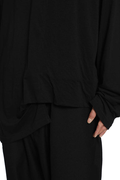 Asymmetric Hem Long Sleeve Tee