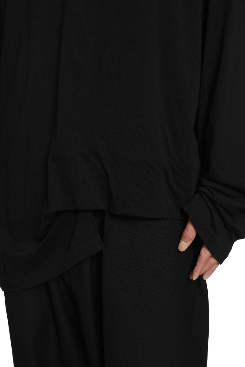YOHJI YAMAMOTO Asymmetric Hem Long Sleeve Tee man