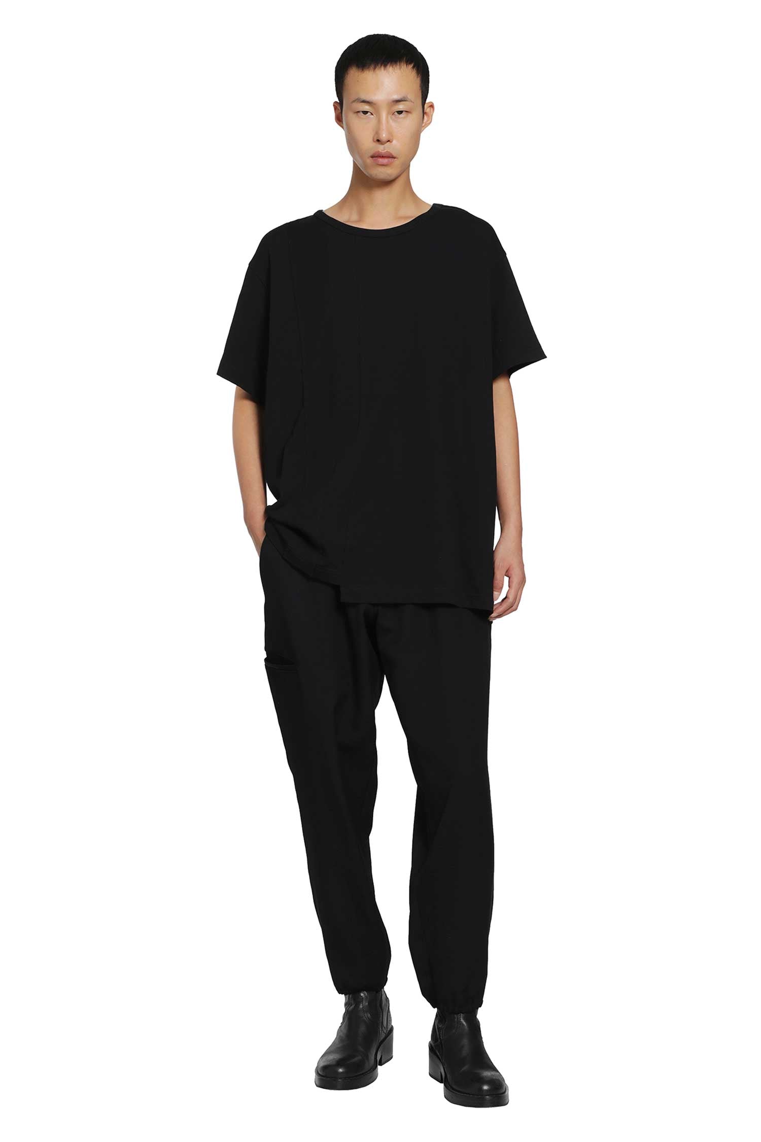 YOHJI YAMAMOTO Vertical Panel Short Sleeve Tee man